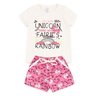 conjunto infantil feminino unicornio off white