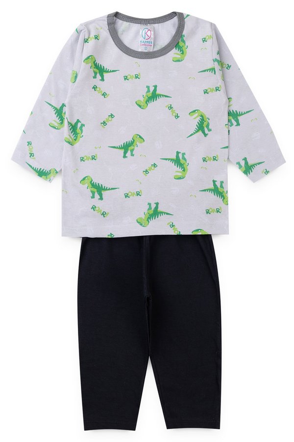 pijama infantil masculino t rex mescla