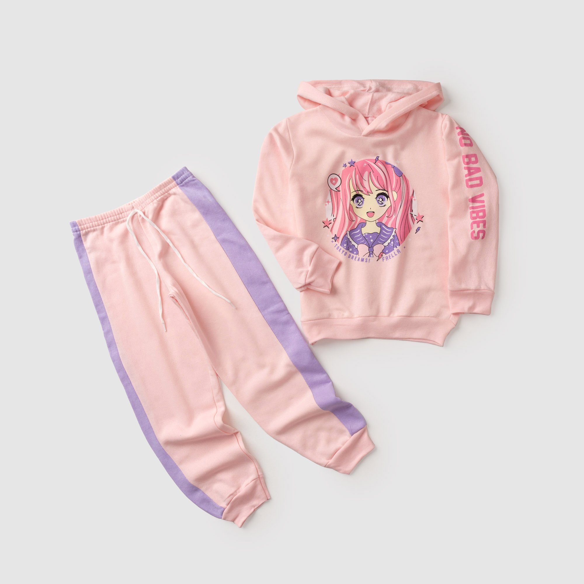 Conjunto Moletom Peluciado Infantil Feminino Tokyo Dreams - Rosa