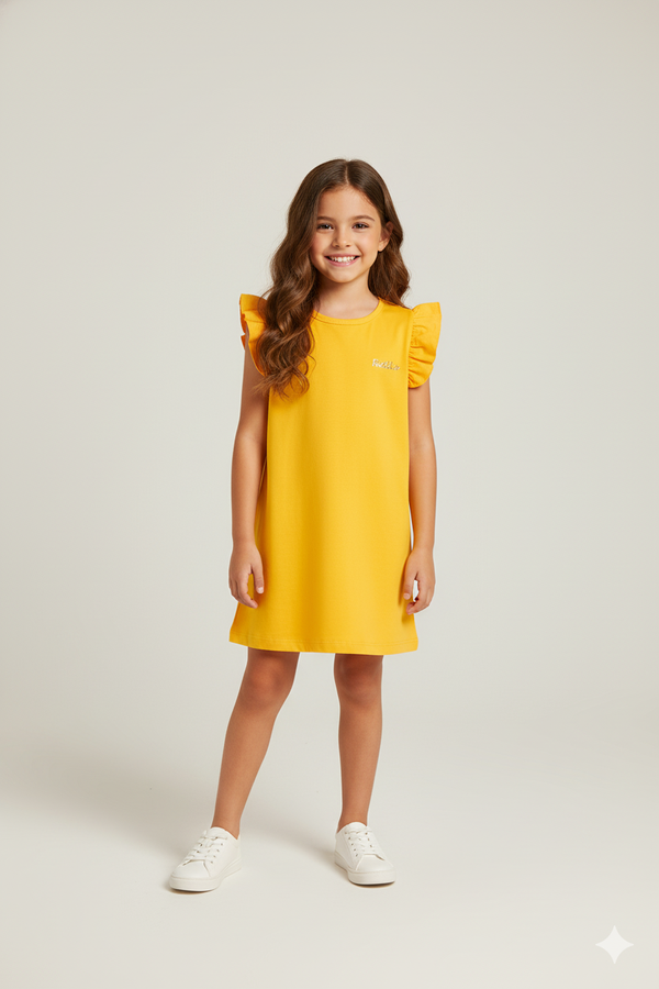 vestido amarelo liso faella